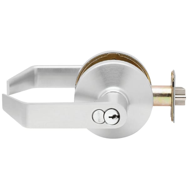 Grade 2 Cylindrical Lock, Entry/Office Function, SFIC Prep With Construction Core, Dane Lever, Stand